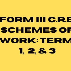 FORM III C.R.E. SCHEMES OF WORK: TERM1, 2,& 3